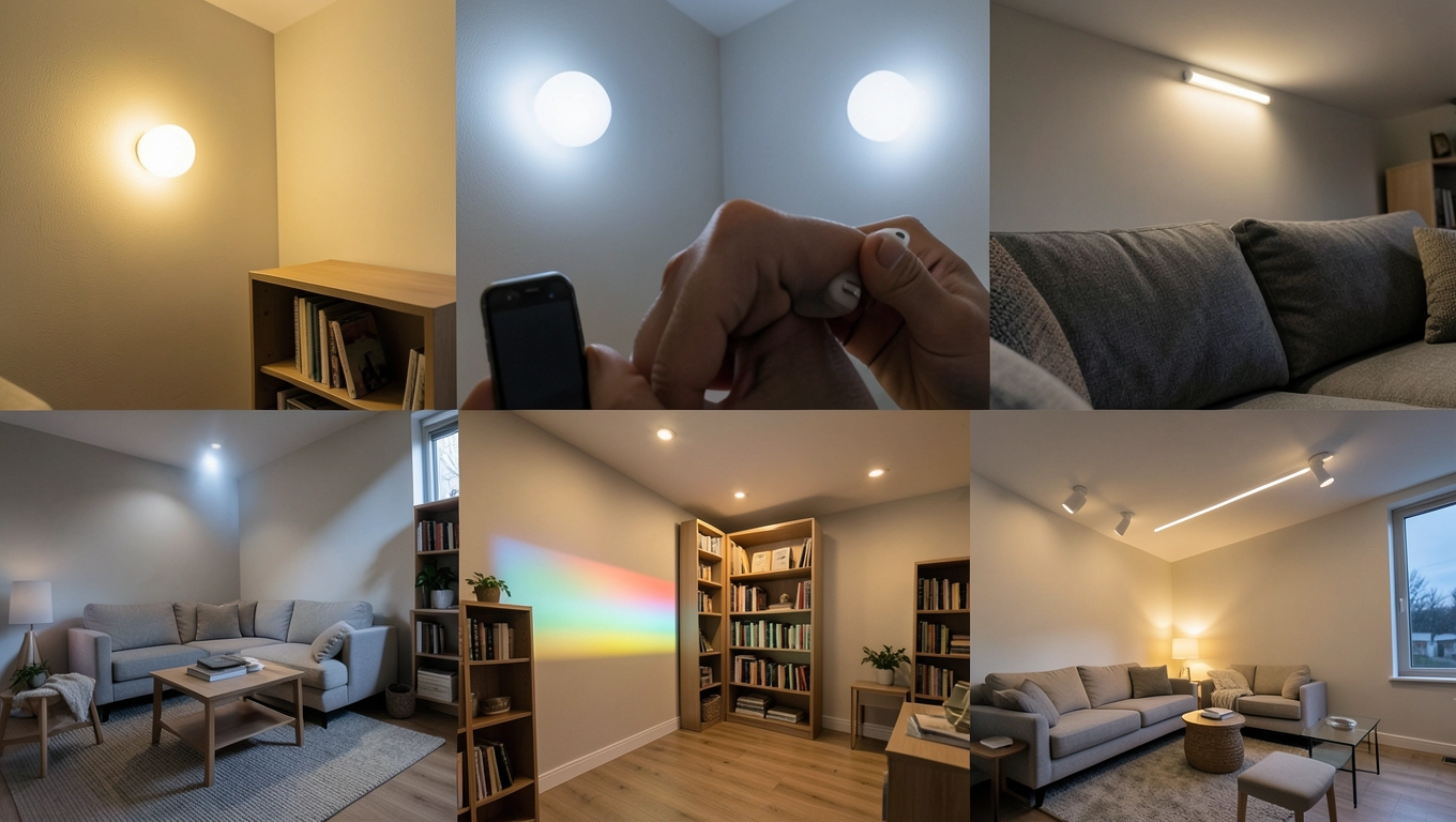 Dobór barwy i mocy halogenów LED do salonu