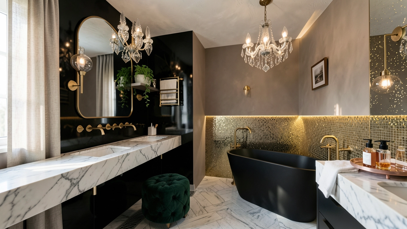 łazienka w stylu glamour inspiracje