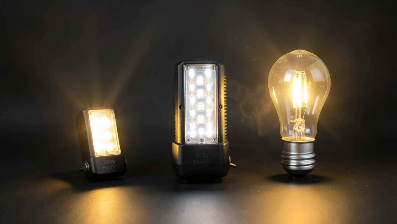 Listwa halogenowa LED 300W kontra 645W i klasyczne halogeny