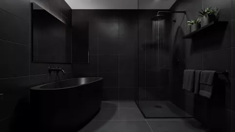 Czarna łazienka  inspiracje