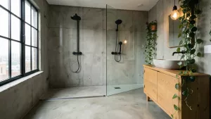 łazienka loft z prysznicem