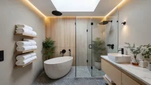 łazienka w stylu spa z prysznicem