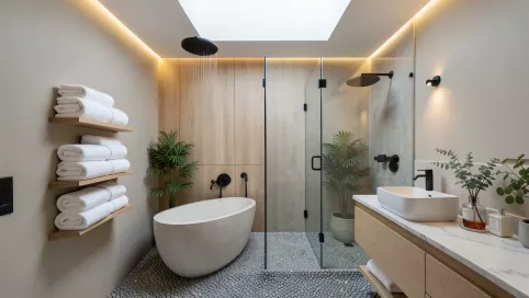 łazienka w stylu spa z prysznicem