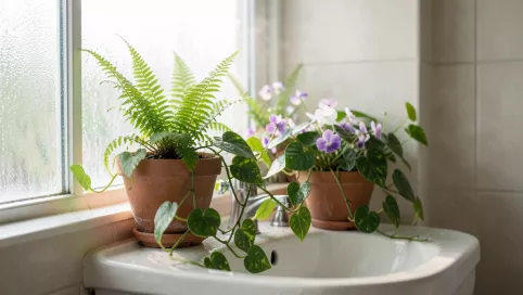małe kwiaty do łazienki