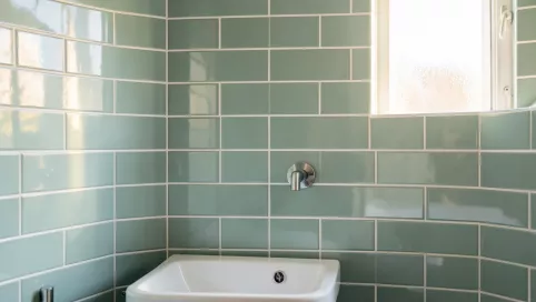 zielone plytki łazienkowe