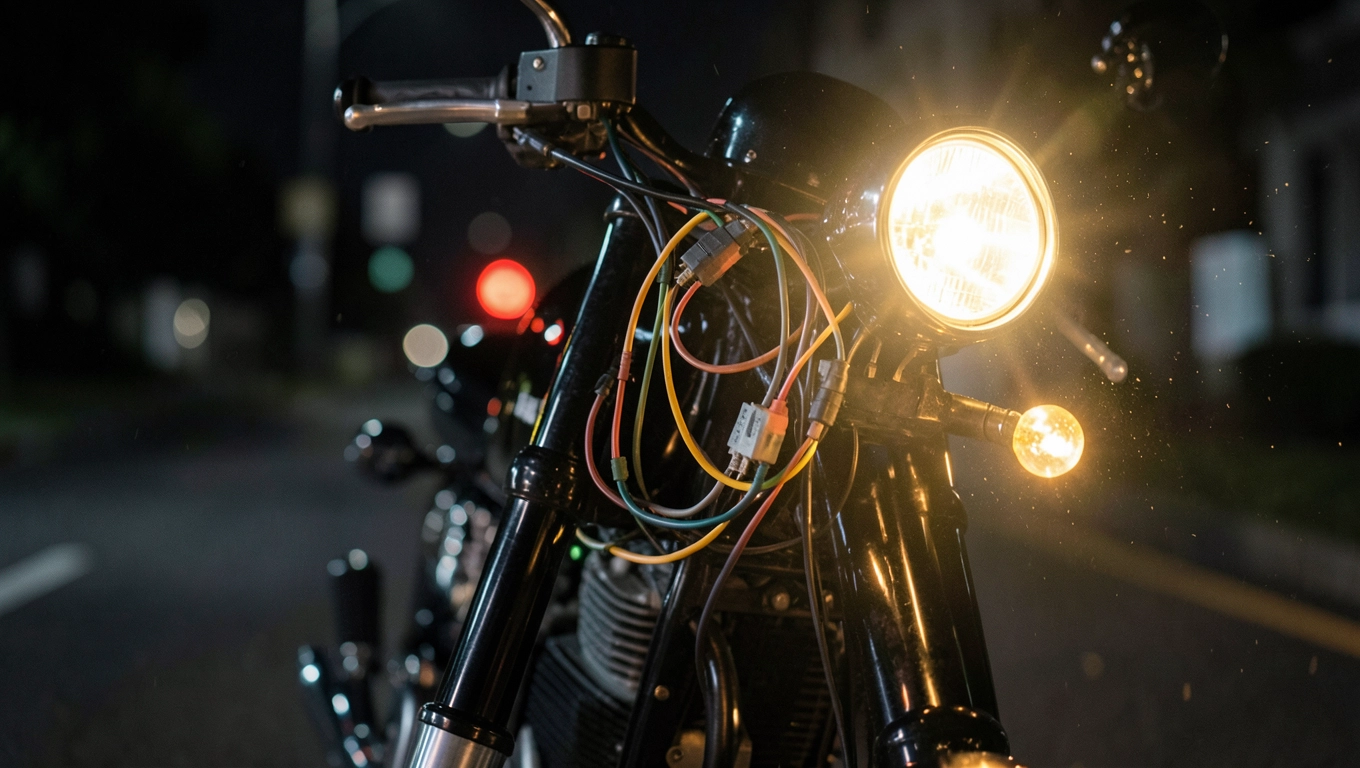 schemat podłączenia halogenów w motocyklu