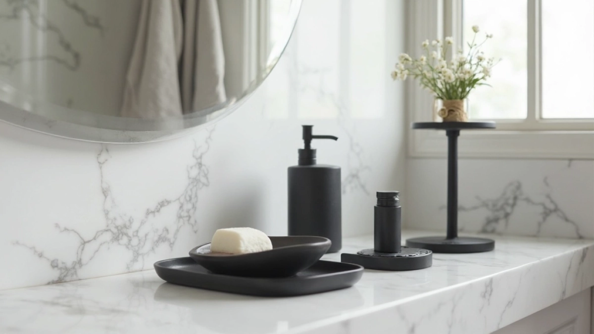 akcesoria łazienkowe czarne mat
