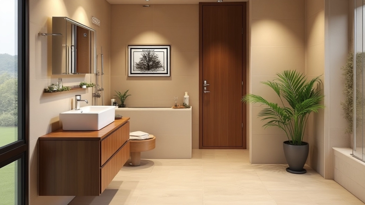 aranżacje łazienek płytki drewnopodobne