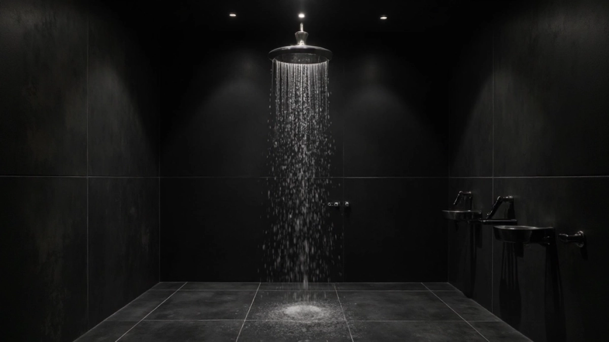 Ciemny sufit w łazience