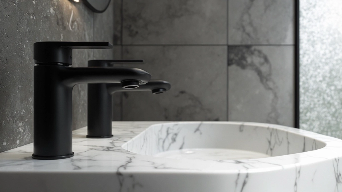 czarne elementy do łazienki