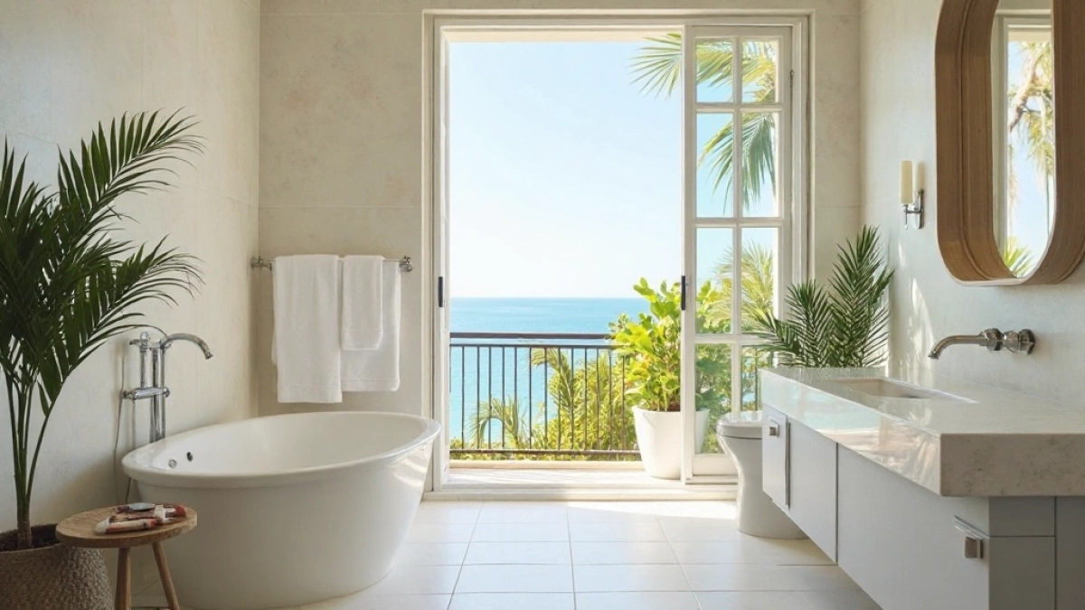 łazienka z balkonem