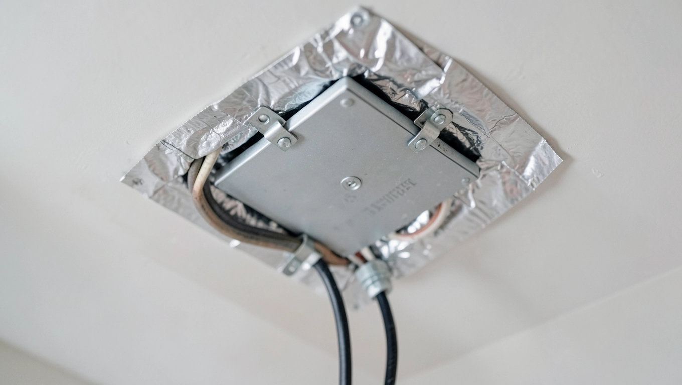 Montaż puszki paroizolacyjnej w suficie pod halogeny krok po kroku