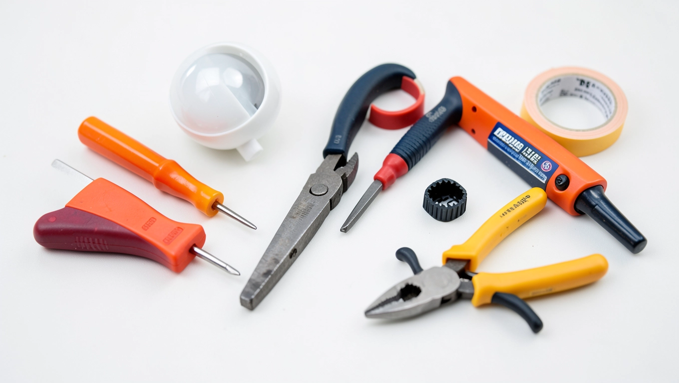 Narzędzia do podłączenia lampy halogenowej z czujnikiem ruchu