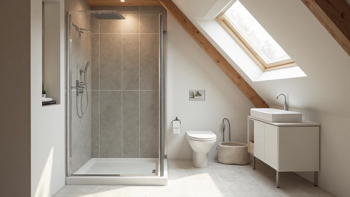 Projekty łazienki na poddaszu z prysznicem