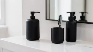 akcesoria łazienkowe czarne mat