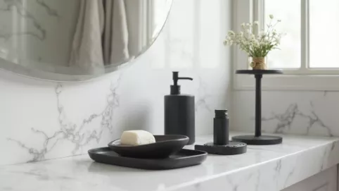 akcesoria łazienkowe czarne mat