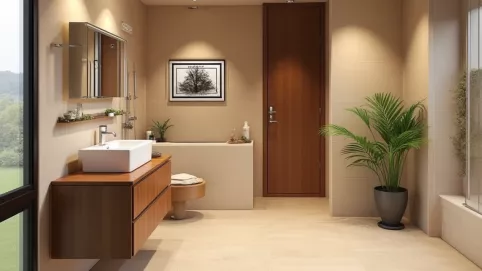 aranżacje łazienek płytki drewnopodobne