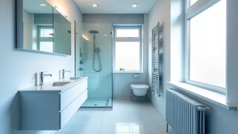 aranżacje wąskiej łazienki z oknem