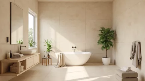 beżowa łazienka aranżacje