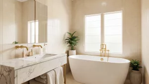 Beżowa łazienka inspiracje