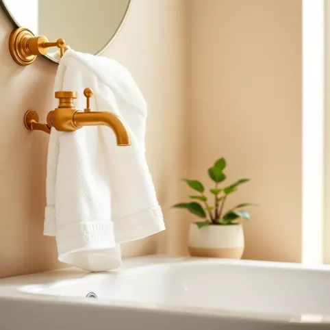 Beżowa łazienka jakie dodatki