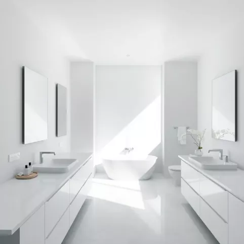 biało szara łazienka inspiracje