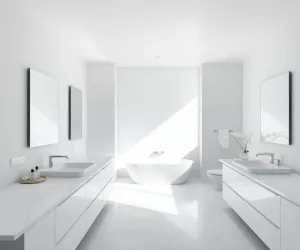biało szara łazienka inspiracje
