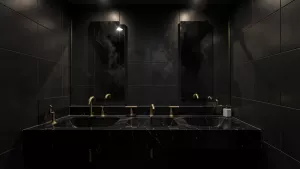 Ciemne łazienki inspiracje