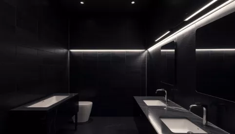 Ciemne łazienki inspiracje