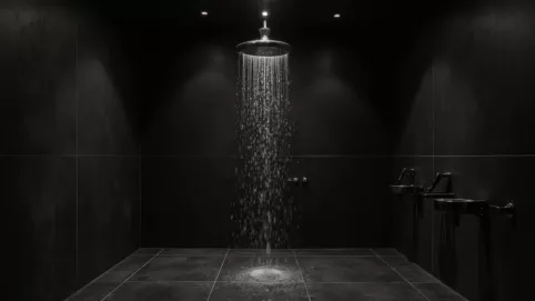 Ciemny sufit w łazience