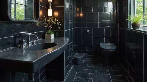 Czarna farba do płytek łazienkowych