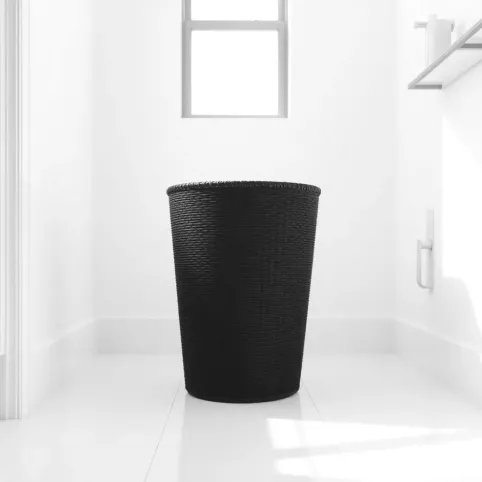 Czarny kosz do łazienki na bieliznę