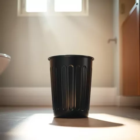 Czarny kosz na śmieci do łazienki