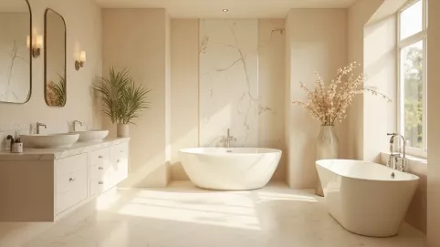 elegancka beżowa łazienka