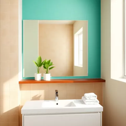 jak ożywić beżowo brązową łazienkę