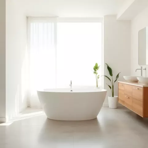 Jasna łazienka z wanną