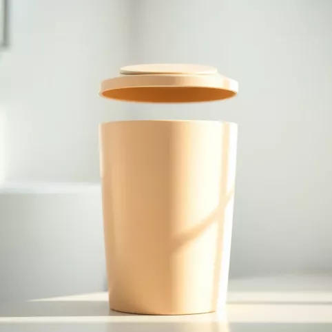 Kosz na śmieci do łazienki beżowy