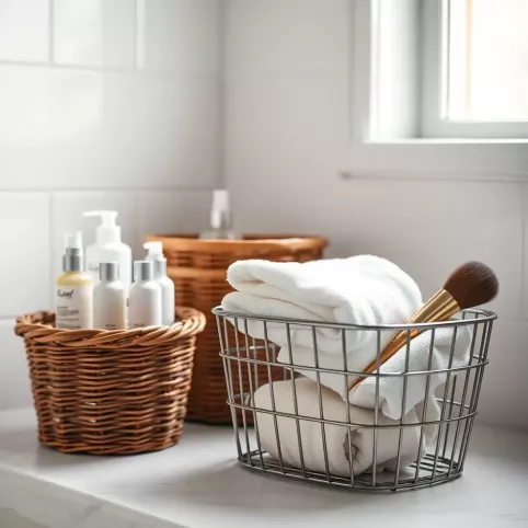 Koszyczki do łazienki na kosmetyki