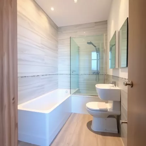 Łazienka 5m2 z wanną i prysznicem