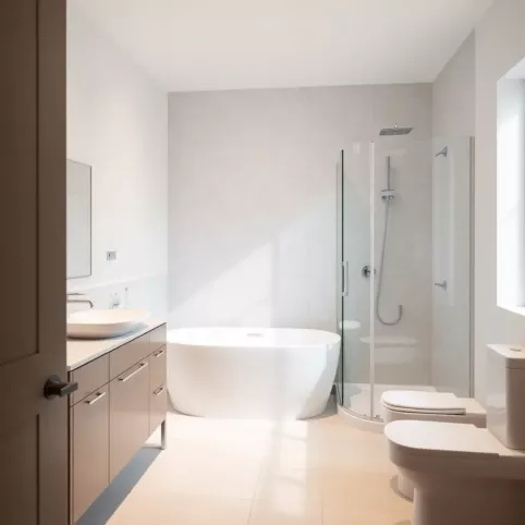 Łazienka 7m2 z wanną i prysznicem