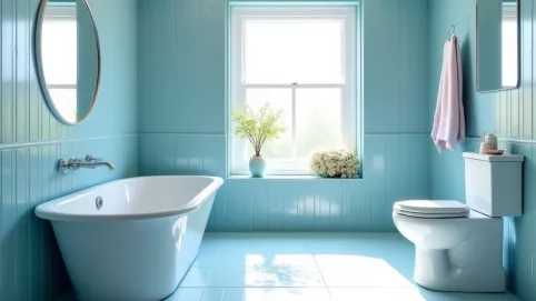 łazienka białoniebieska inspiracje