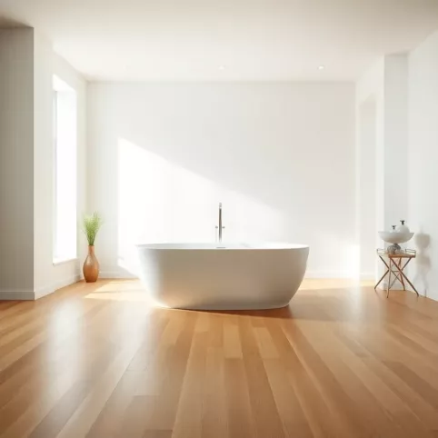 Łazienka na drewnianej podłodze