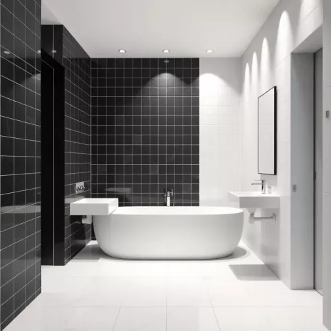 Łazienka w dwóch kolorach płytek
