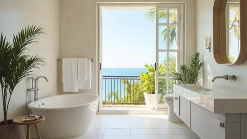 łazienka z balkonem