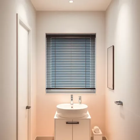 Łazienka z oknem na wprost drzwi