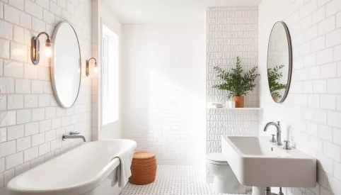 Mała biała łazienka  inspiracje