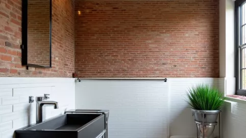 Mała łazienka w stylu loftowym