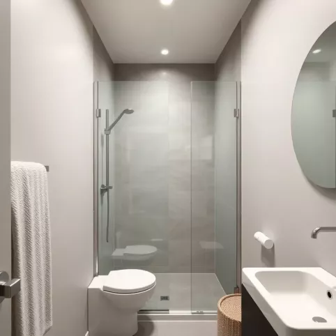 mała łazienka z prysznicem