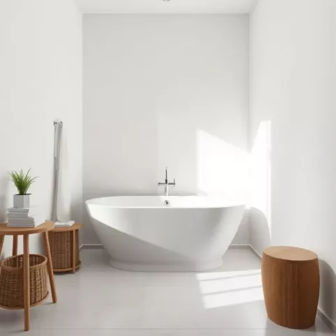 Mała łazienka z wanną wolnostojącą