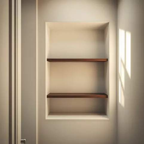 Półki w ścianie łazienka